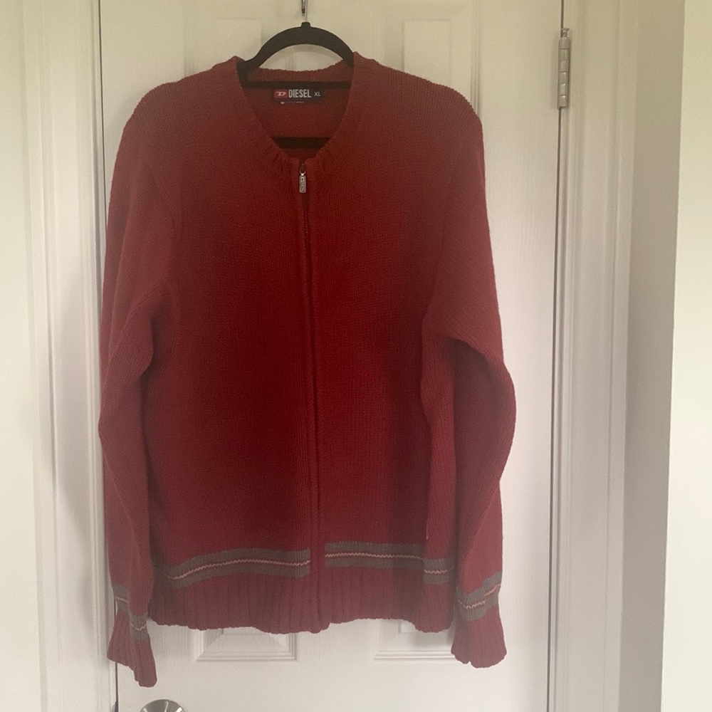 Diesel Men's Wool Cardigan Zipper Up Sweater